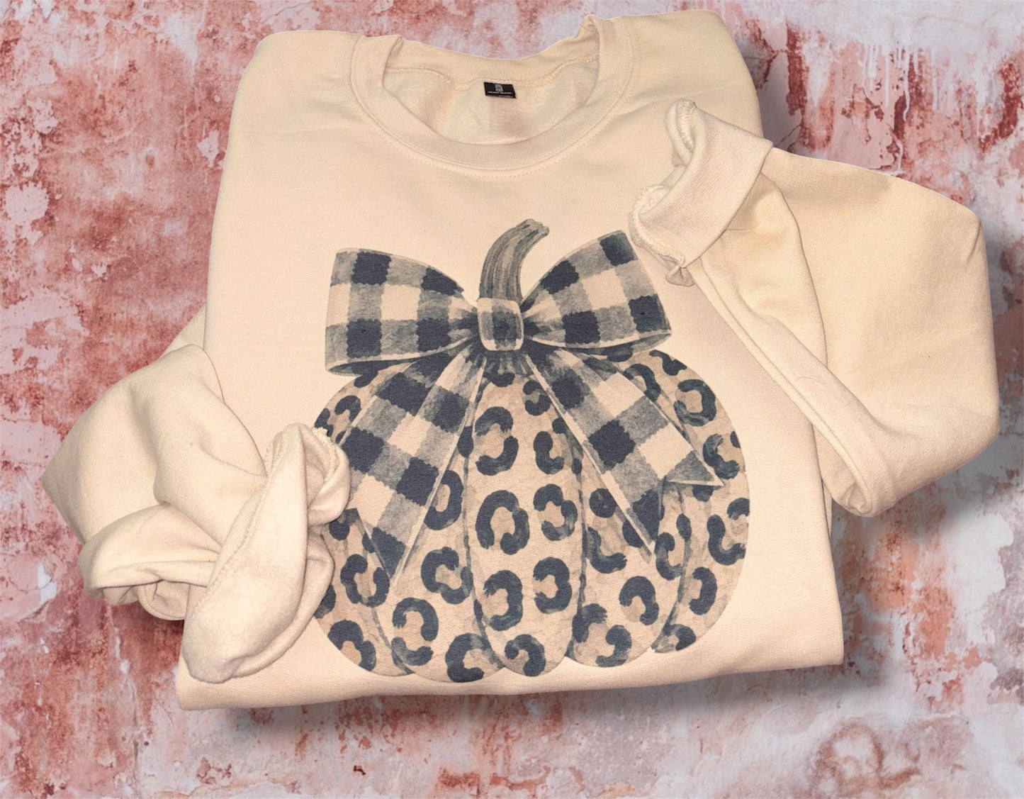 Leopard & Plaid Bow Pumpkin