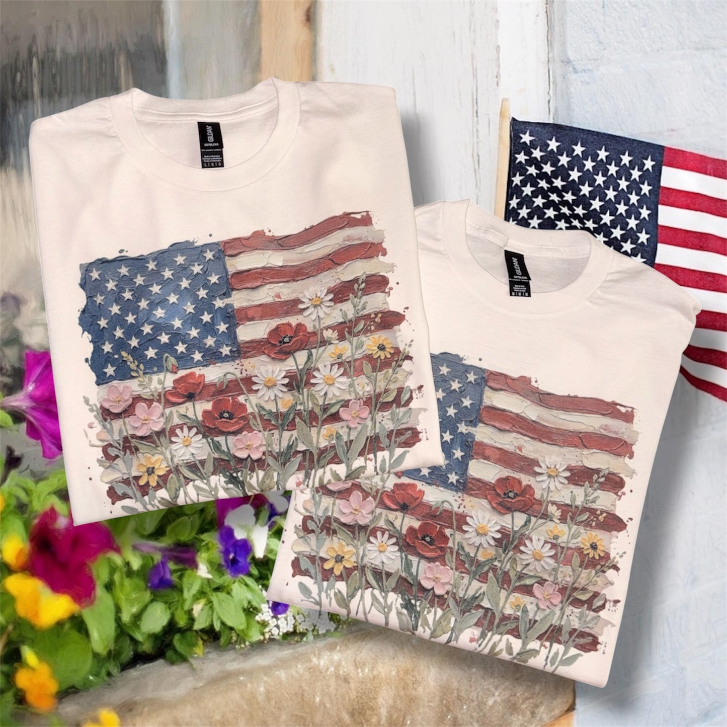 Floral American Flag