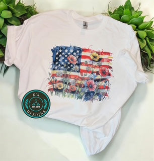 Floral American Flag