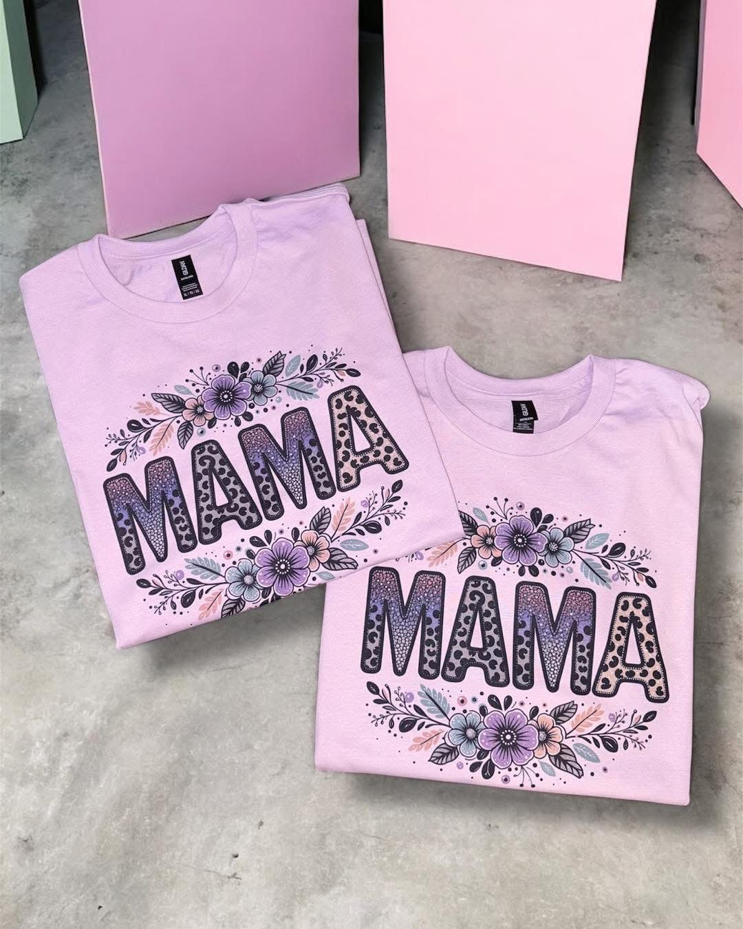 Leopard and floral mama T shirt