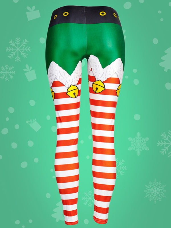 Women's Christmas Print Skinny Mid-Rise Leggings