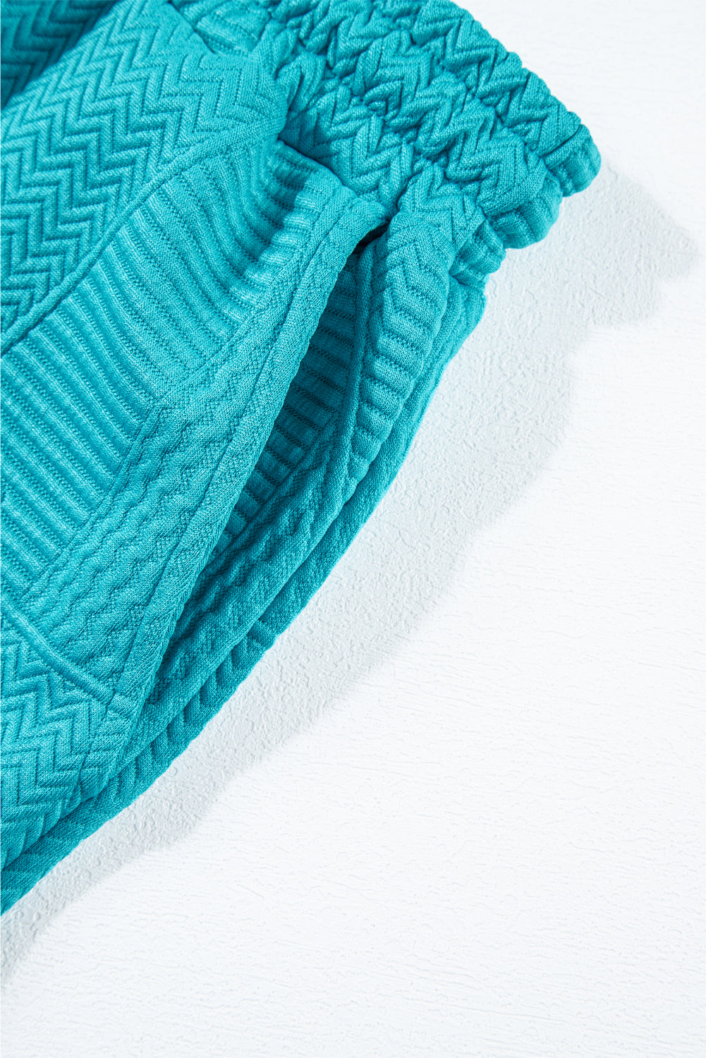 Skobeloff Textured Ruffle Split Top and Drawstring Shorts