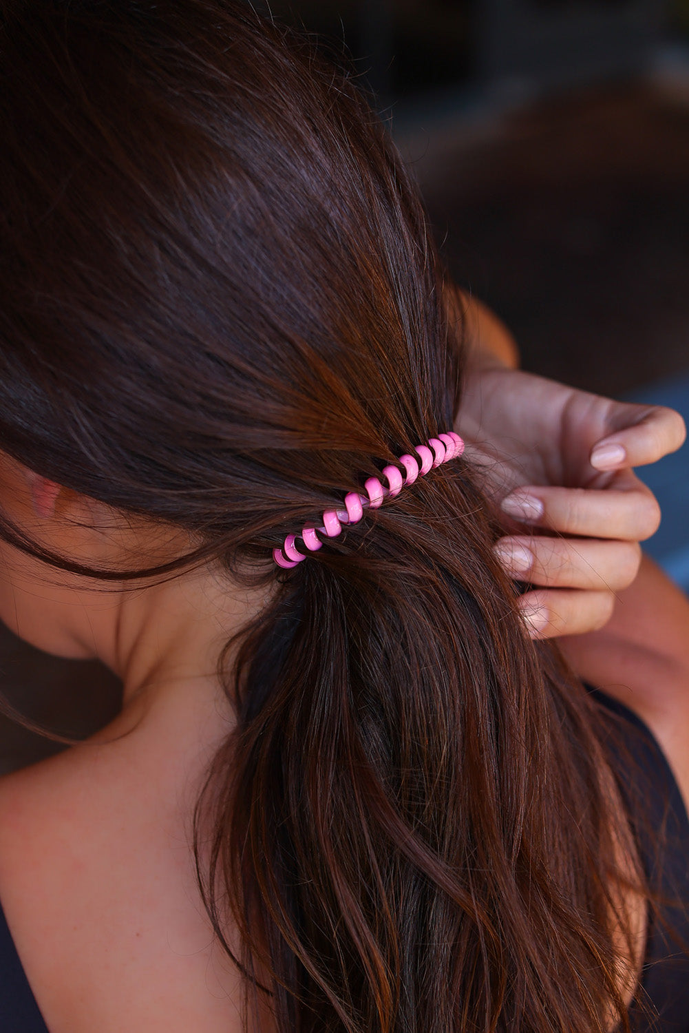 Rose Crystal Telephone Wire Hairband (single)