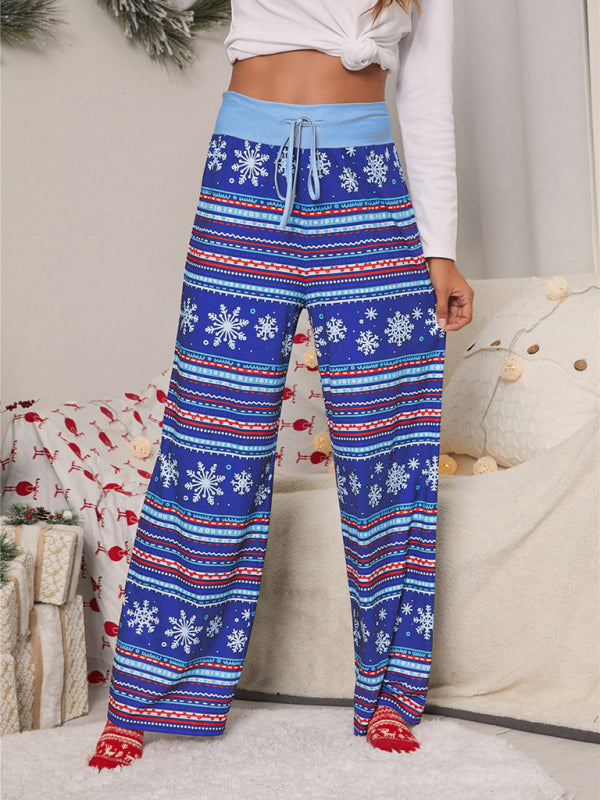 Women's fashion loose laced Christmas print pants