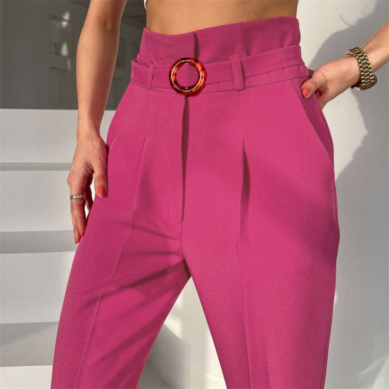 Small feet slit suit pants nine-point pants ladies women's pants commuting trousers