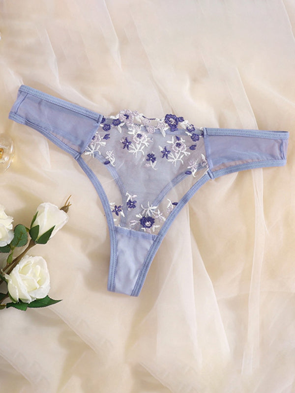 New women's sexy see-through floral lingerie set