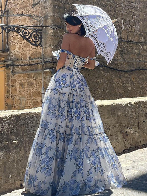 Women's Fashion One Shoulder Sequined Long Tail Evening Dress