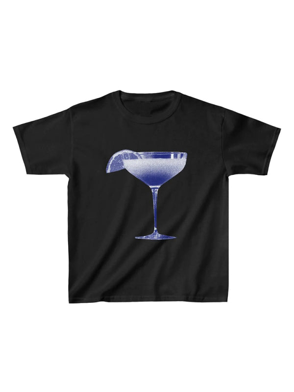 Women's New Street Trendy Round Neck Letter Printed Short Sleeve T-Shirt